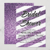 Invitations de douche nuptiale Parties scintillant (Devant / Derrière)