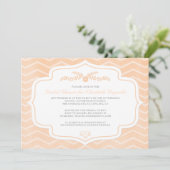 Invitations de douche nuptiale Peach Chevron (Debout devant)