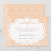 Invitations de douche nuptiale Peach Chevron (Devant / Derrière)