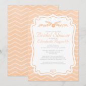 Invitations de douche nuptiale Peach Chevron Strip (Devant / Derrière)