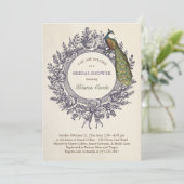 Invitations de douche nuptiale Peacock (Debout devant)