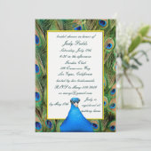 Invitations de douche nuptiale Peacock (Debout devant)