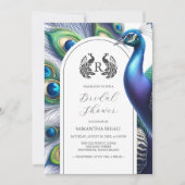 Invitations de douche nuptiale Peacock Majestic (Devant)