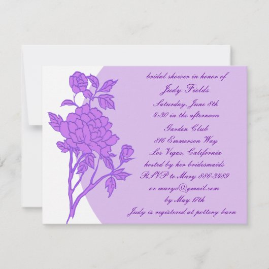 Invitations de douche nuptiale personnalisée à fle (Devant)