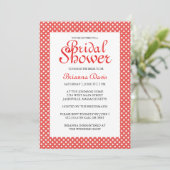 Invitations de douche nuptiale Pois rouge et blanc (Debout devant)