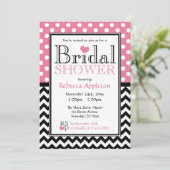 Invitations de douche nuptiale Polka Dot Rose et C (Debout devant)