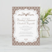 Invitations de douche nuptiale Quatrefoil Brown (Debout devant)