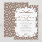 Invitations de douche nuptiale Quatrefoil Brown (Devant / Derrière)