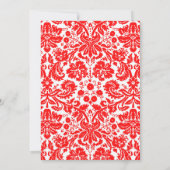 Invitations de douche nuptiale Red Monogram Damask (Dos)
