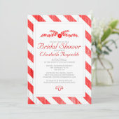 Invitations de douche nuptiale Red Stripes (Debout devant)