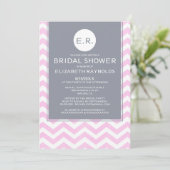 Invitations de douche nuptiale Retro Chevron (Debout devant)