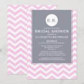 Invitations de douche nuptiale Retro Chevron (Devant / Derrière)