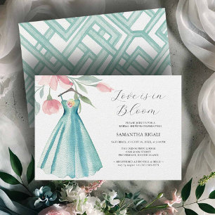 Invitations de douche nuptiale Robe Bleue Unique