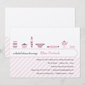 Invitations de douche nuptiale rose (Devant / Derrière)