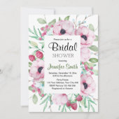 Invitations de douche nuptiale rose (Devant)