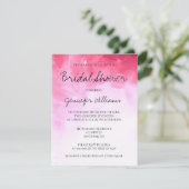 Invitations de douche nuptiale rose aquarelle (Debout devant)