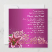 Invitations de douche nuptiale rose chaud (Dos)