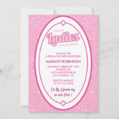 Invitations de douche nuptiale rose chaud Chic Mod (Devant)