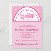 Invitations de douche nuptiale rose chaud girly ma (Devant)