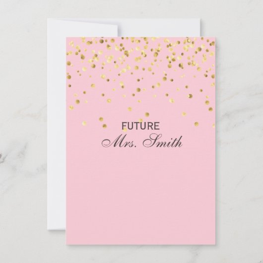 Invitations de douche nuptiale rose classique pers (Dos)