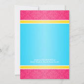 Invitations de douche nuptiale rose Damask Aqua ja (Dos)