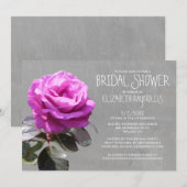 Invitations de douche nuptiale Rose de thé (Devant / Derrière)