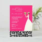 Invitations de douche nuptiale rose et noire (Debout devant)