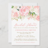 Invitations de douche nuptiale rose et or (Devant)