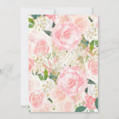 Invitations de douche nuptiale rose et or (Dos)