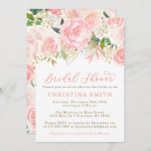 Invitations de douche nuptiale rose et or (Devant / Derrière)