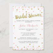 Invitations de douche nuptiale rose et or (Devant)