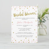 Invitations de douche nuptiale rose et or (Debout devant)