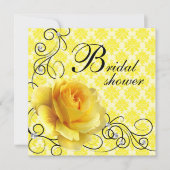 Invitations de douche nuptiale rose jaune noire (Devant)
