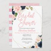 Invitations de douche nuptiale rose pâle (Devant / Derrière)