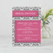 Invitations de douche nuptiale rose pointillé (Debout devant)