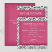 Invitations de douche nuptiale rose pointillé (Devant / Derrière)