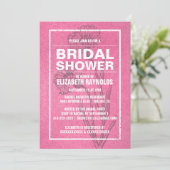 Invitations de douche nuptiale rose rustique (Debout devant)