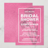 Invitations de douche nuptiale rose rustique (Devant / Derrière)