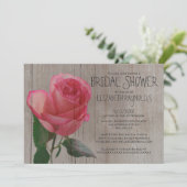 Invitations de douche nuptiale Rose rustique (Debout devant)