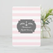Invitations de douche nuptiale rose vintage (Debout devant)