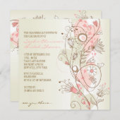 Invitations de douche nuptiale rose Vintage (Devant / Derrière)