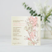 Invitations de douche nuptiale rose Vintage (Debout devant)