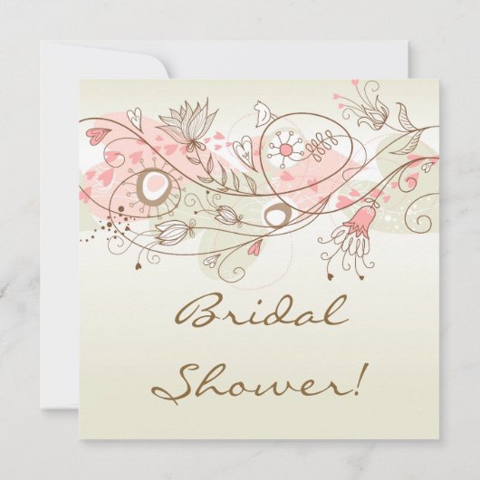 Invitations de douche nuptiale rose Vintage (Dos)