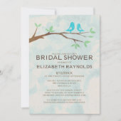 Invitations de douche nuptiale Rustique Blue Bird (Devant)