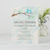 Invitations de douche nuptiale Rustique Blue Bird (Debout devant)