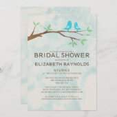 Invitations de douche nuptiale Rustique Blue Bird (Devant / Derrière)