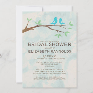 Invitations de douche nuptiale Rustique Blue Bird