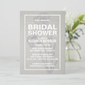Invitations de douche nuptiale rustique en argent (Debout devant)