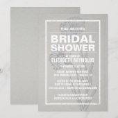Invitations de douche nuptiale rustique en argent (Devant / Derrière)