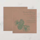 Invitations de douche nuptiale Rustique Pine Cônes (Devant / Derrière)
